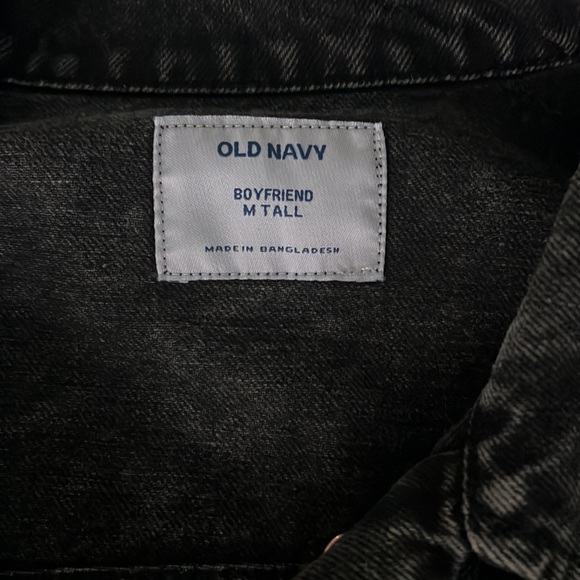 Old Navy Black Boyfriend Medium Tall Jean Jacket - Picture 2 of 3